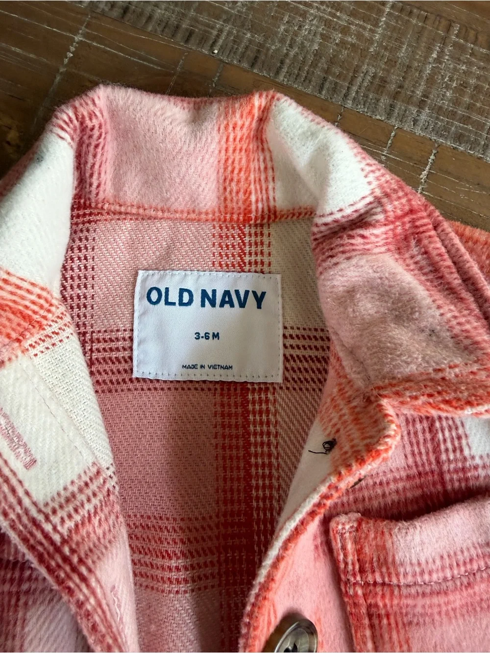 Old Navy Pink and Orange Plaid Toddler Jacket
